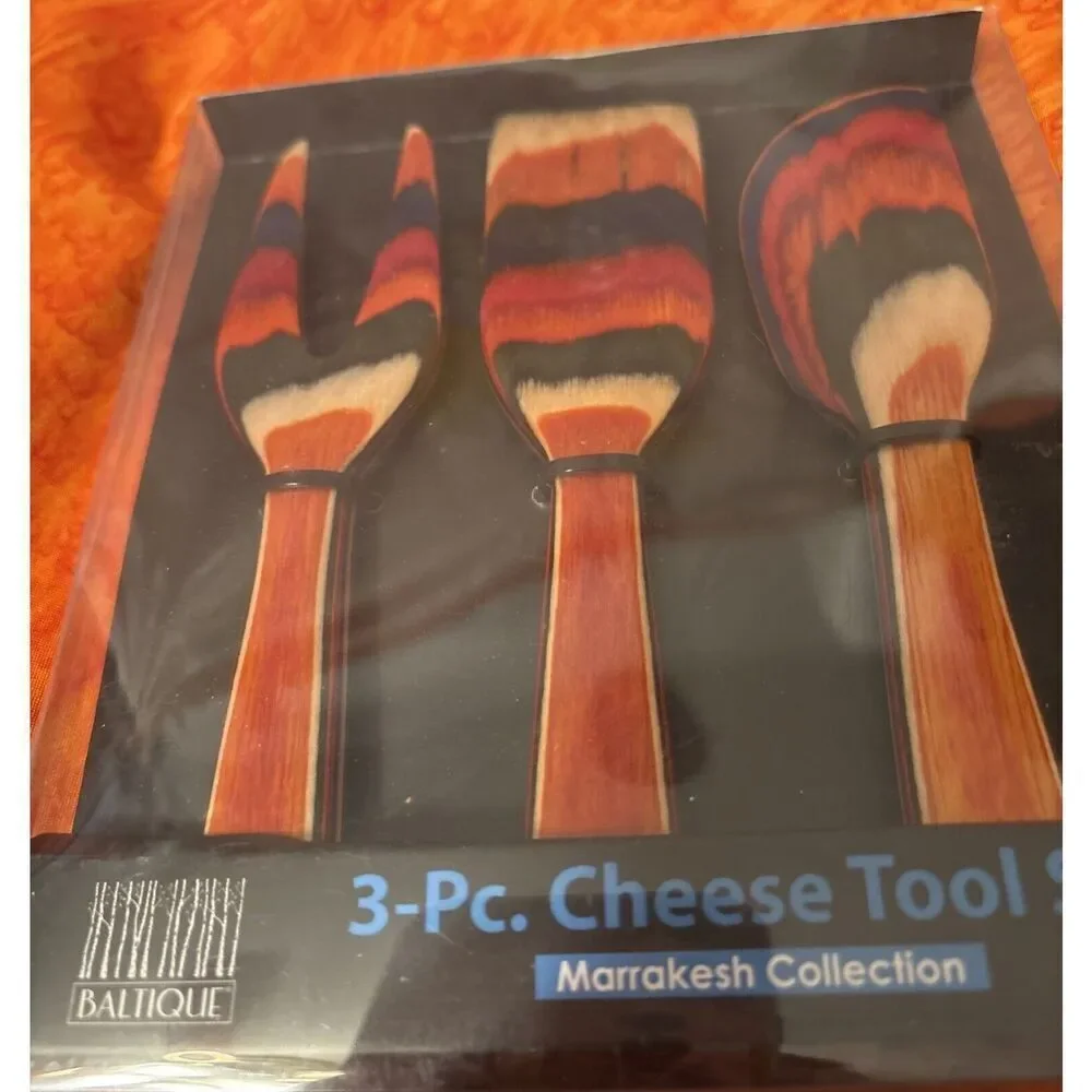 Baltique Marrakesh 3 Piece Cheese & Charcuterie Tool Set Colorful & Karma 4 Piec
